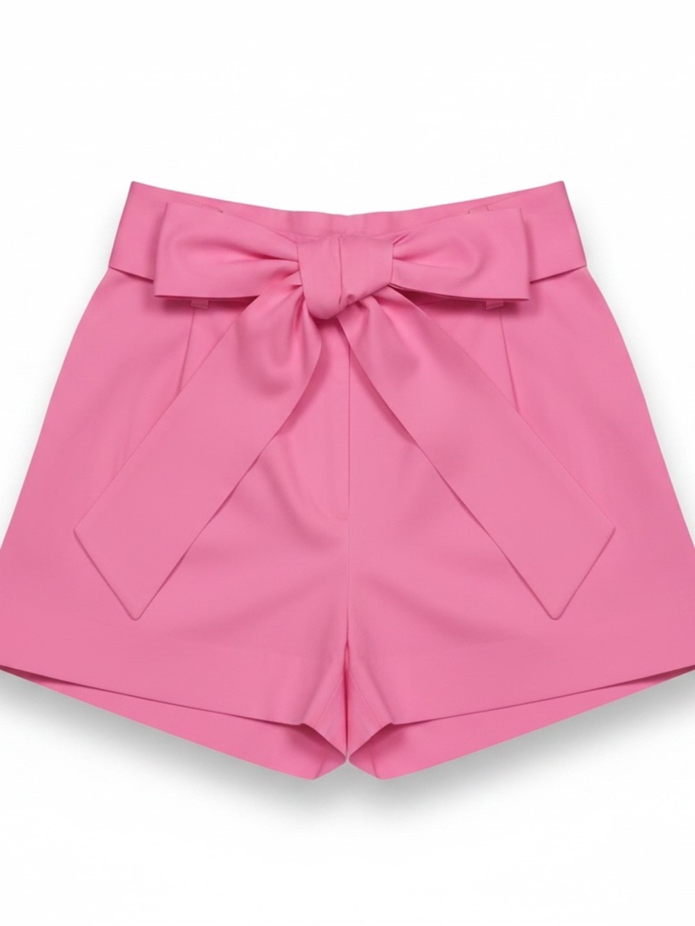 High-Waist Pink Bow Tie Women’s Shorts